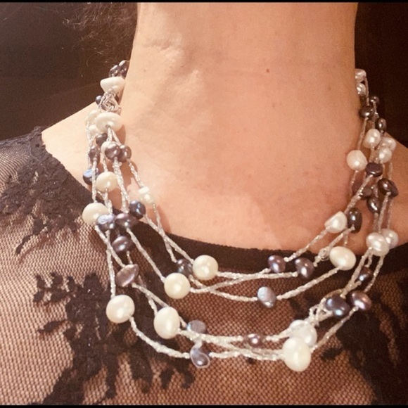 Cultured freshwater pearl beaded necklace 40 inch - Picture 6 of 13